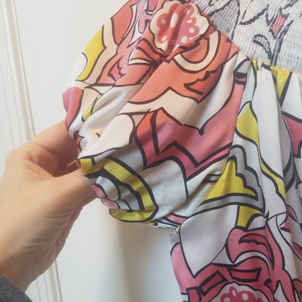 Floral / abstract print top size xs - Picture 4 of 6